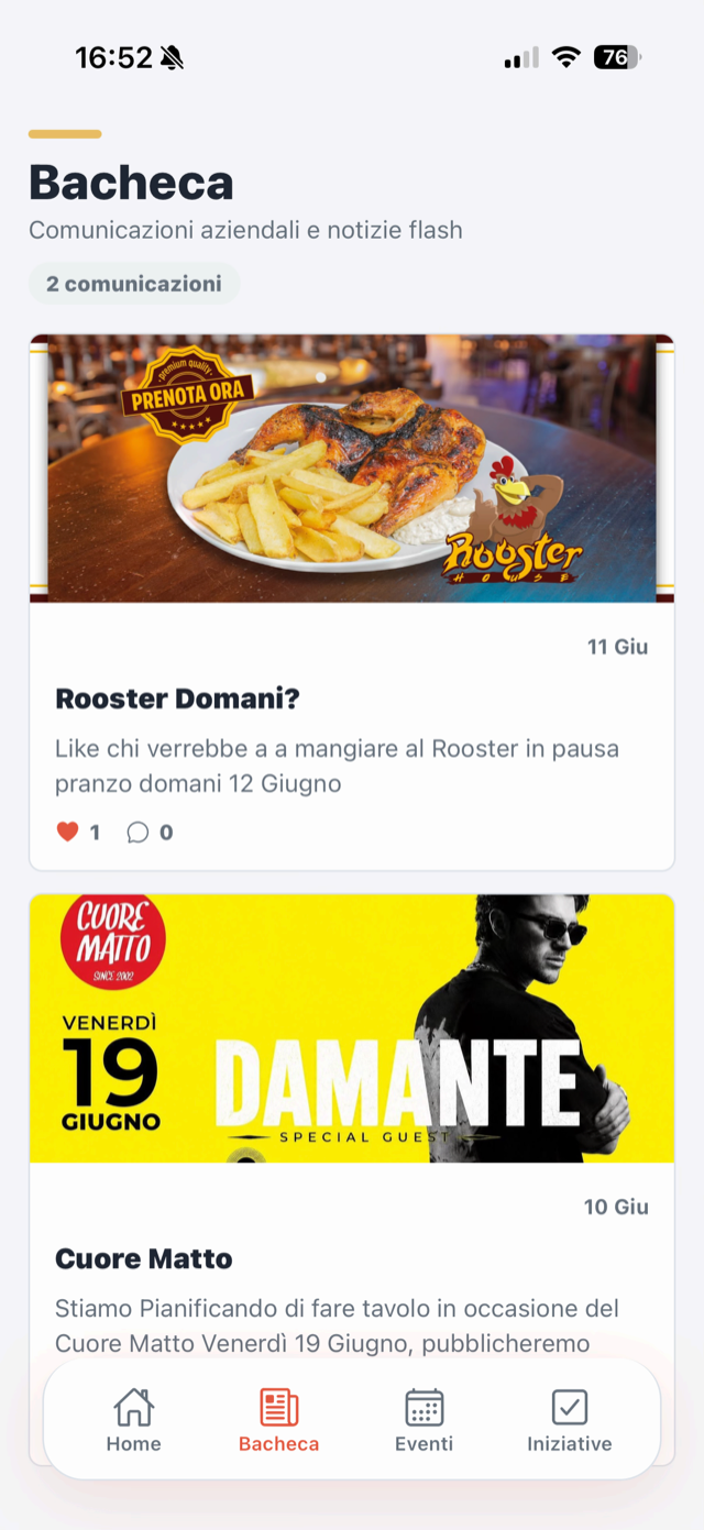Bacheca aziendale in CP Connect
